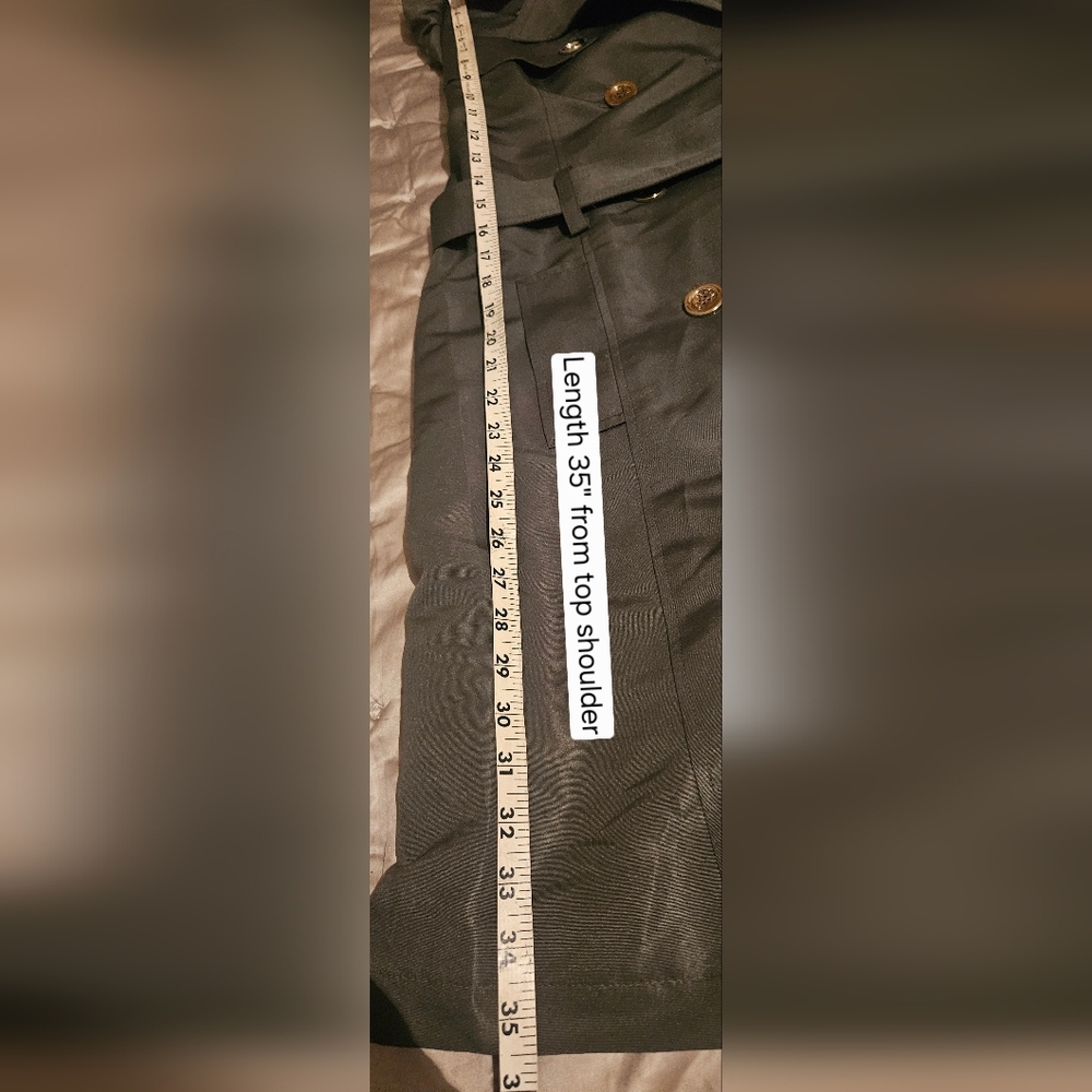 Louise Roe Olive Green Beautifully Lined Trench Coat - Picture 13 of 14